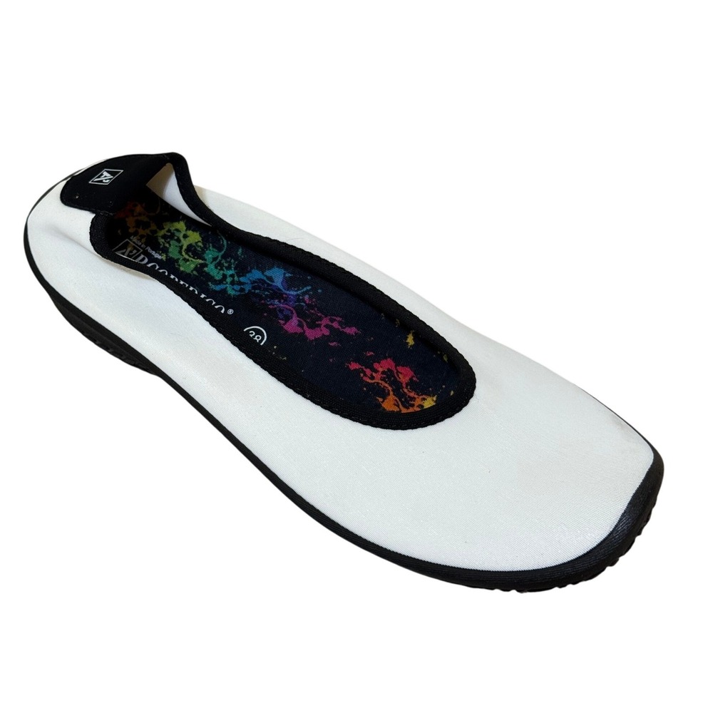 Arcopedico Women Ballet Flats 38 7.5 White Lytech Comfort Arch Support‎ Travel